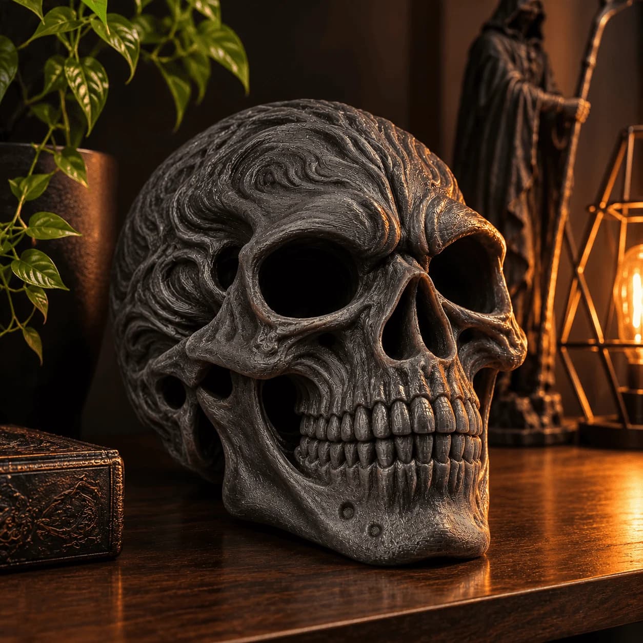 Caveira Skull Horror — Decoração de 10, 12 ou 15 cm